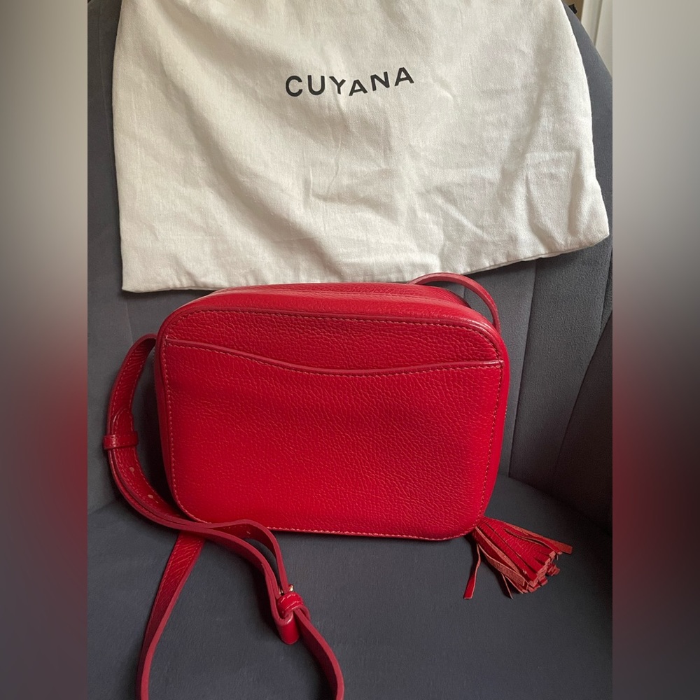 Cuyana red leather Crossbody Bag
